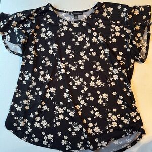 Jules & Leopold Black Floral Blouse | 1X
